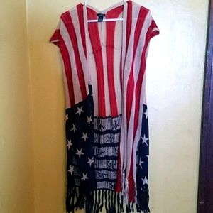 Long knit-lightweight sleeveless coverup